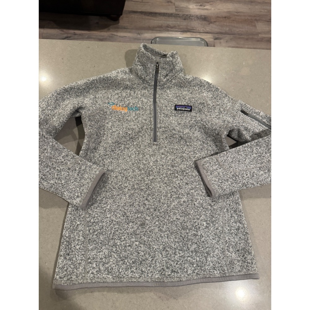 Patagonia Better Sweater DialogTech Logo Gray Quarter Zip Pullover Jacket XS